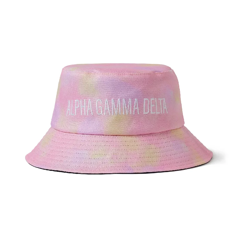 Alpha Gamma Delta Bucket Hat - Tie Dye - Embroidered Logo