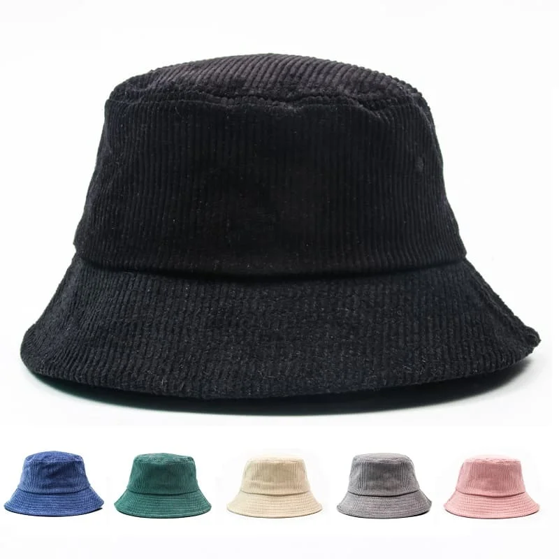 Autumn Plain Corduroy Bucket Hat