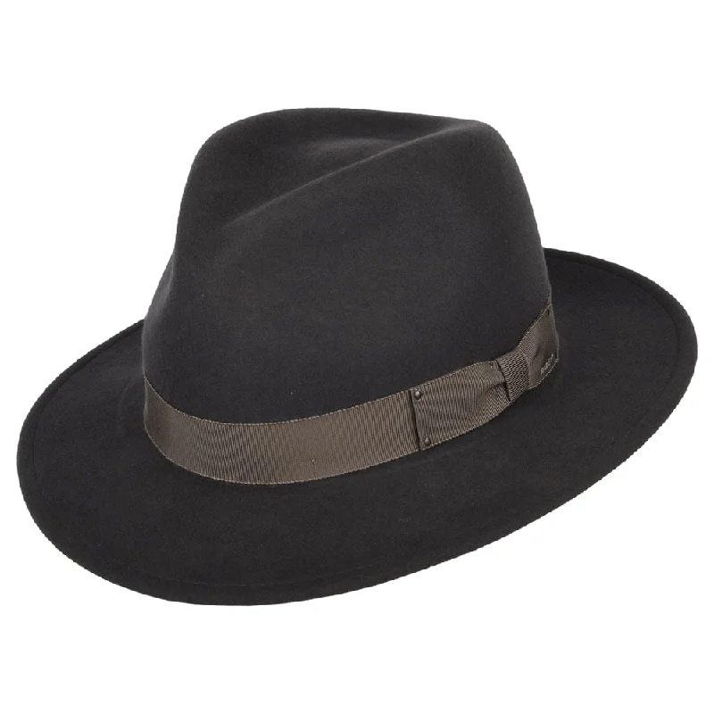 Bailey Hats Curtis Crushable Water Repellent Wool Felt Fedora Hat - Grey