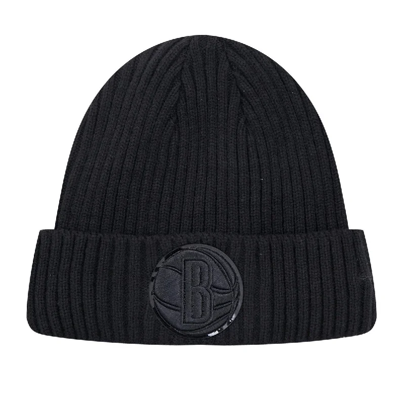 NBA BROOKLYN NETS UNISEX CLASSIC 3BK BEANIE (TRIPLE BLACK)