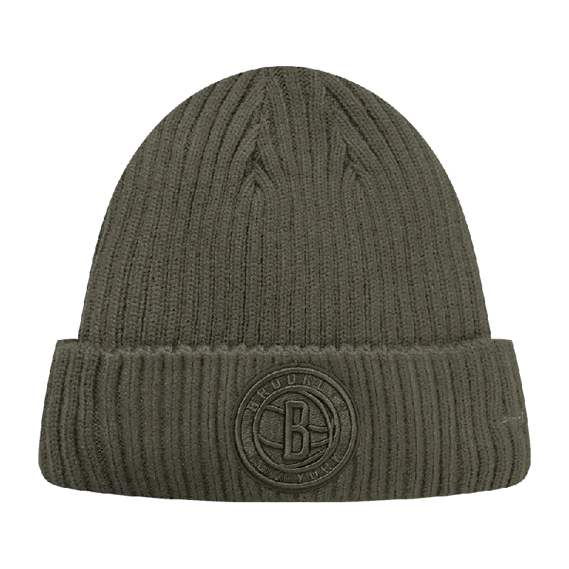 NBA BROOKLYN NETS NEUTRAL BEANIE (DARK TAUPE)