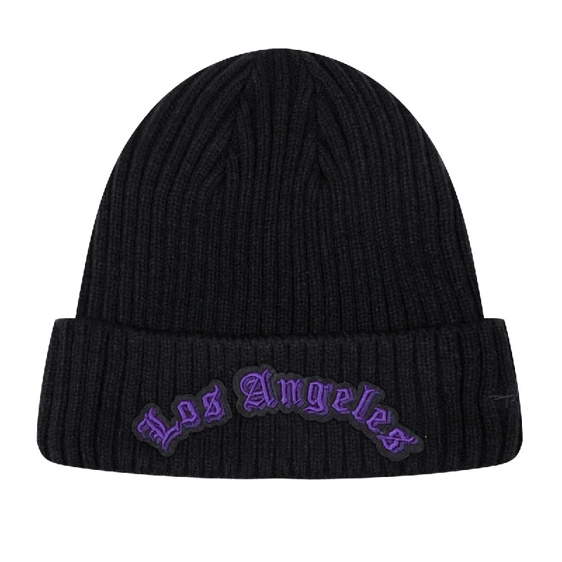 NBA LOS ANGELES LAKERS OLD ENGLISH UNISEX BEANIE (BLACK)