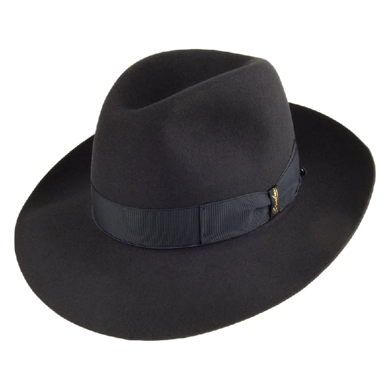 Borsalino Avalon Fur Felt Fedora Hat - Charcoal