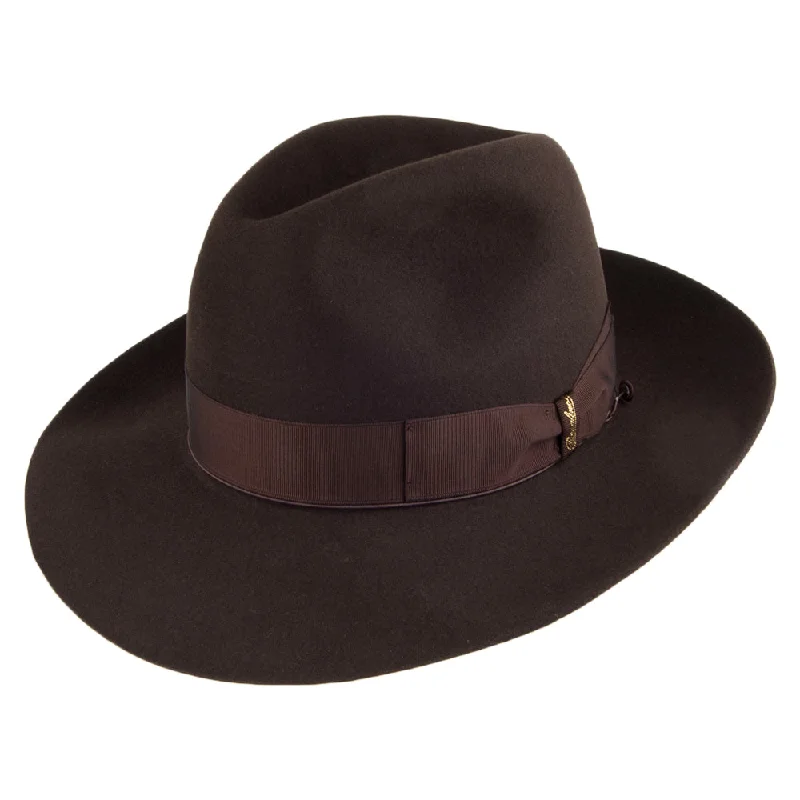 Borsalino Avalon Fur Felt Fedora Hat - Dark Brown