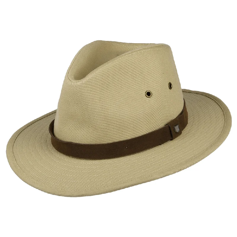 Brixton Hats Messer X Adventure Water Repellent Cotton Fedora Hat - Cream