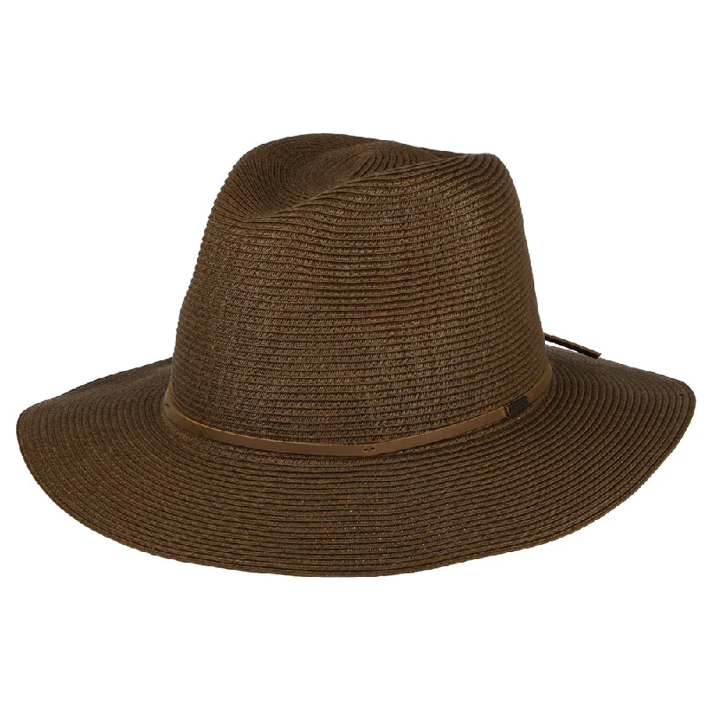 Brixton Hats Wesley Packable Straw Fedora Hat - Brown