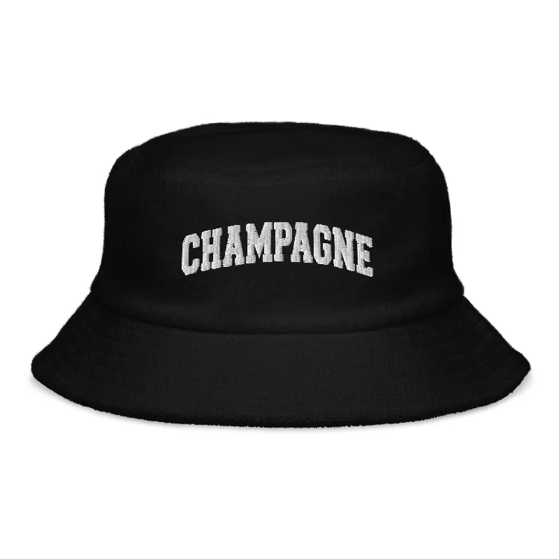 Champagne terry cloth bucket hat