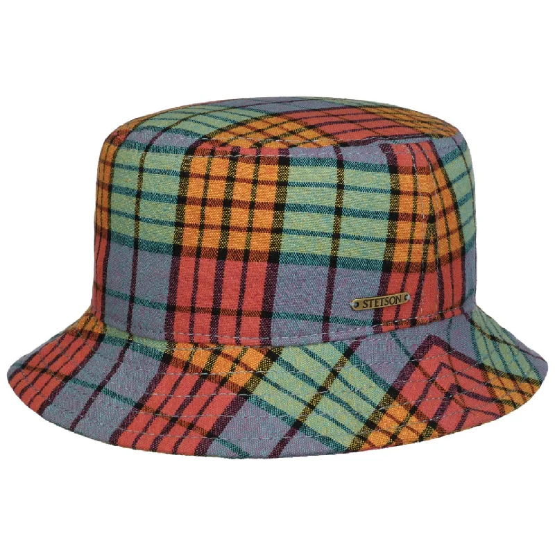 Colour Check Bucket Cloth Hat by Stetson