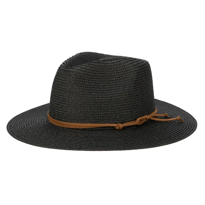 Men's Paperbraid Fedora With Faux Suede Looped Braid