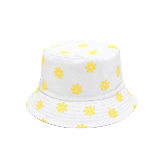 Daisy Print Bucket hat White