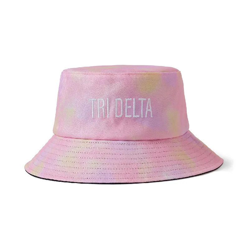 Delta Delta Delta Bucket Hat - Tie Dye - Embroidered Logo