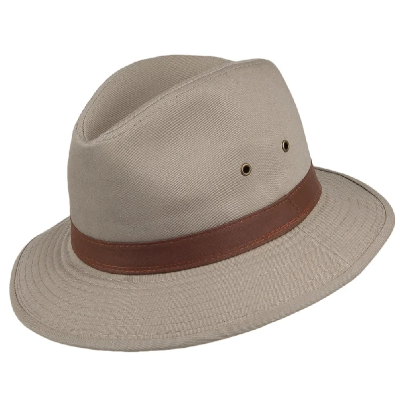 Dorfman Pacific Hats Cotton Shower Resistant Safari Hat - Khaki