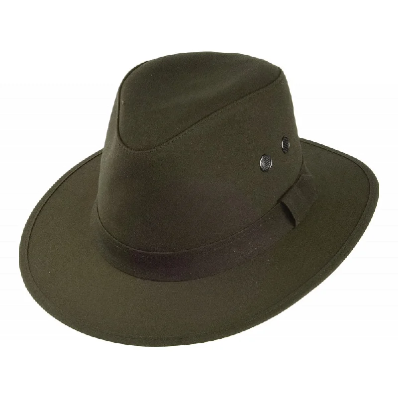 Failsworth Hats Waxed Drifter Water Repellent Fedora Hat - Olive