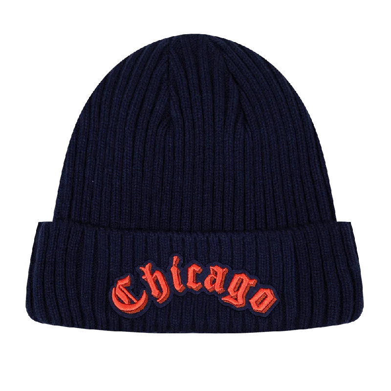 NFL CHICAGO BEARS OLD ENGLISH UNISEX BEANIE (MIDNIGHT NAVY)