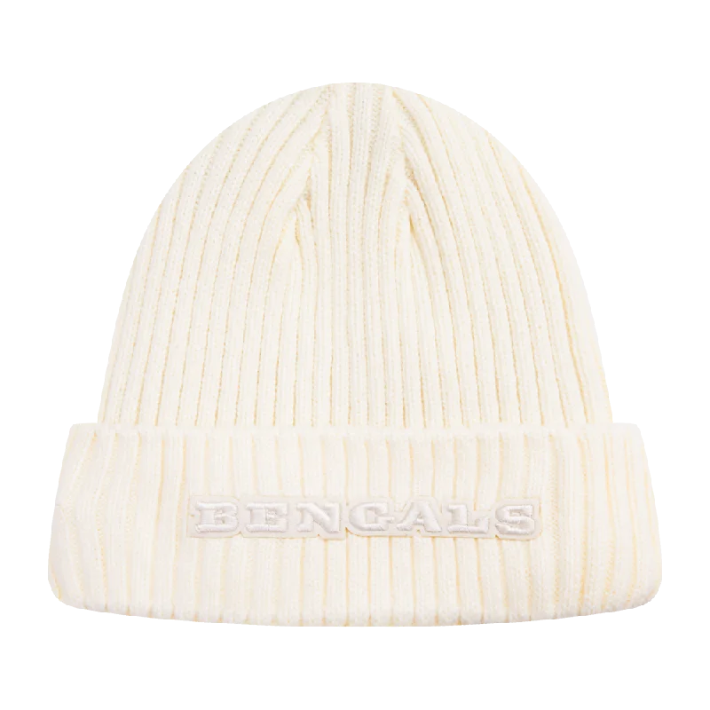 NFL CINCINNATI BENGALS NEUTRAL BEANIE (EGGSHELL)