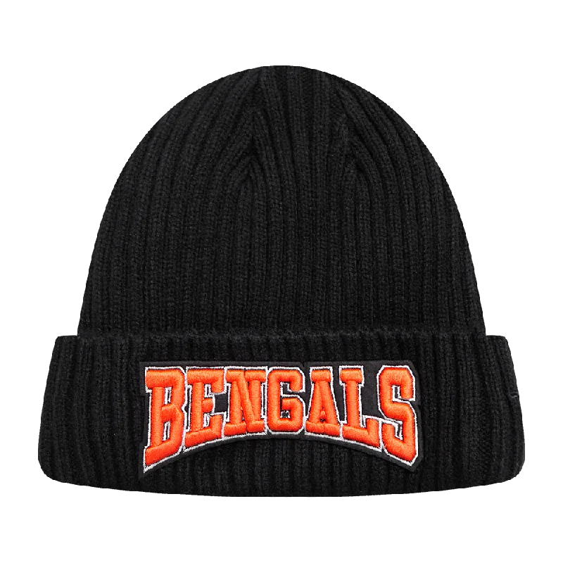 NFL CINCINNATI BENGALS CREST EMBLEM UNISEX KNIT BEANIE (BLACK)