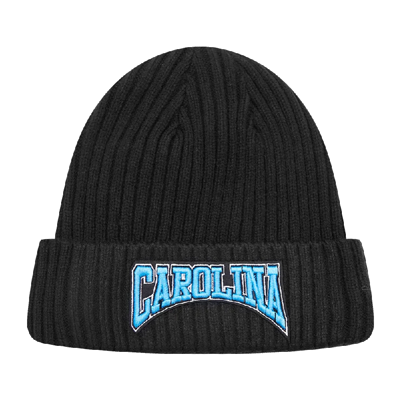 NFL CAROLINA PANTHERS CREST EMBLEM BEANIE (BLACK)