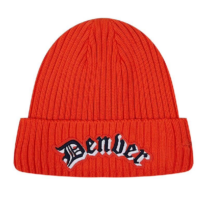 NFL DENVER BRONCOS OLD ENGLISH UNISEX BEANIE (ORANGE)