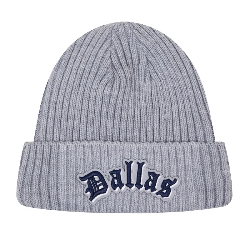 NFL DALLAS COWBOYS OLD ENGLISH UNISEX BEANIE (HEATHER GREY)