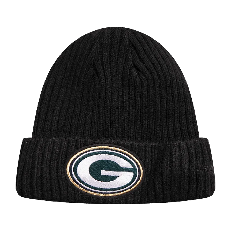 NFL GREEN BAY PACKERS  PRO PREP KNIT BEANIE (BLACK)