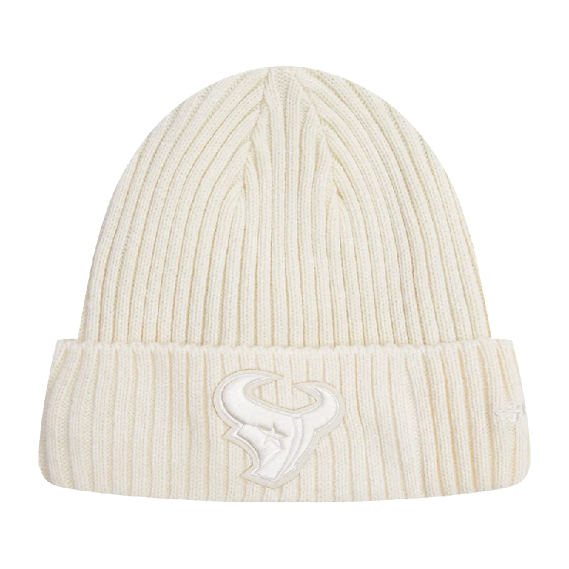 NFL HOUSTON TEXANS NEUTRAL UNISEX BEANIE (EGGSHELL)