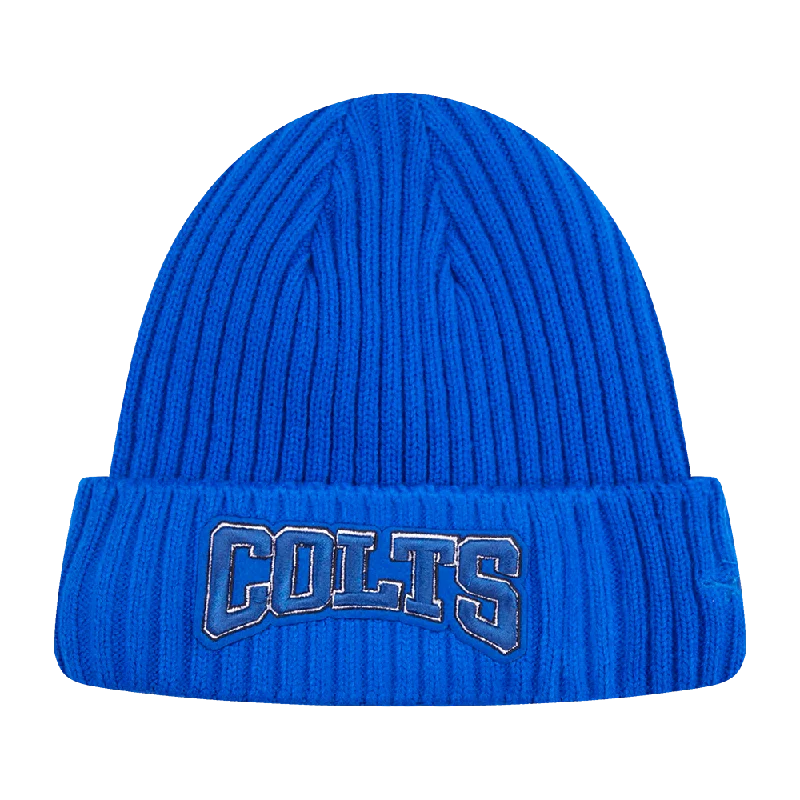 NFL INDIANAPOLIS COLTS CREST EMBLEM KNIT BEANIE (ROYAL BLUE)