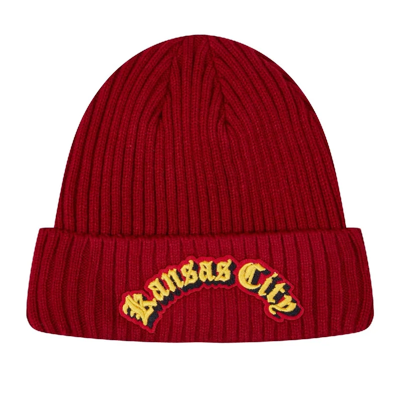 NFL KANSAS CITY CHIEFS OLD ENGLISH UNISEX BEANIE (RED)