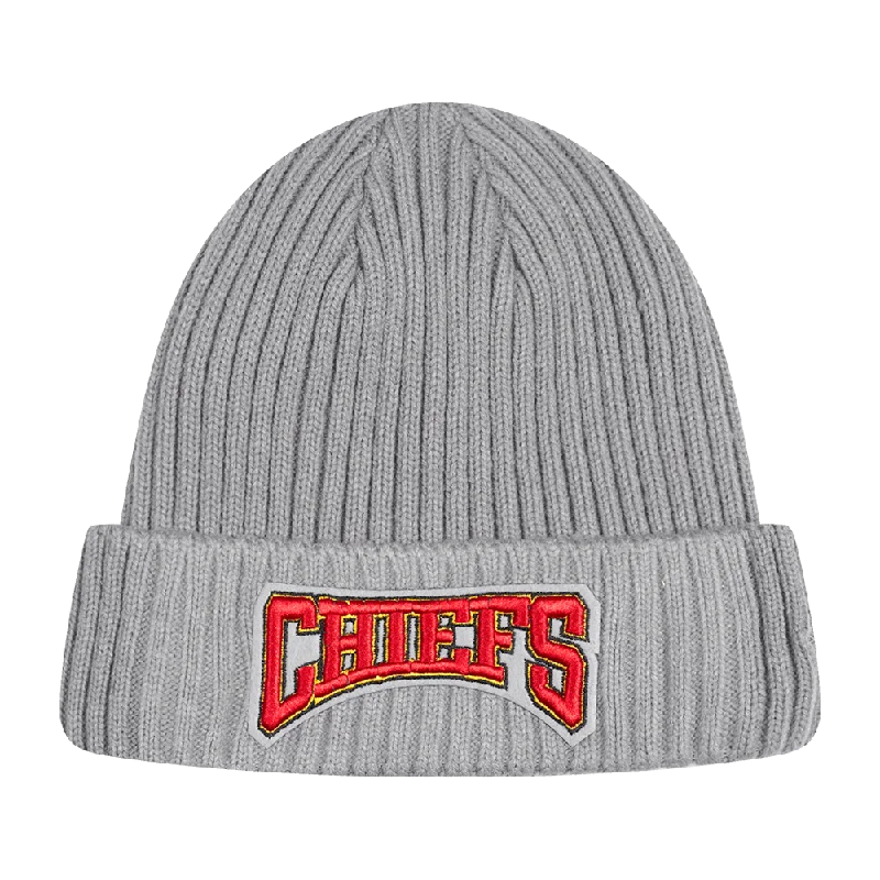 NFL KANSAS CITY CHIEFS CREST EMBLEM BEANIE (GRAY)