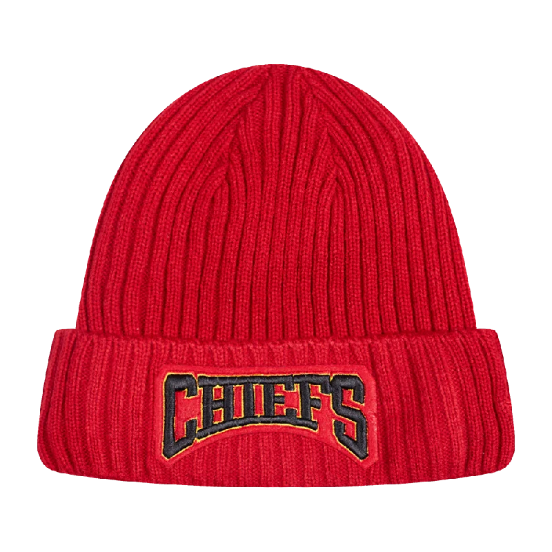 NFL KANSAS CITY CHIEFS CREST EMBLEM BEANIE (RED)