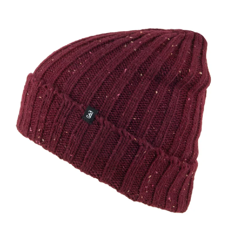 Flecked Beanie Hat - Burgundy