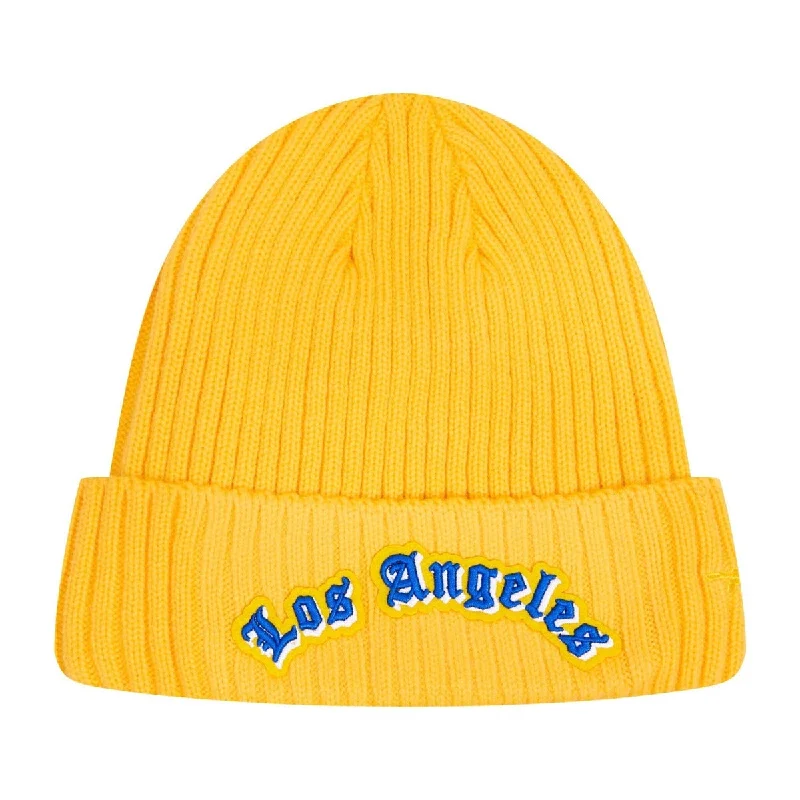 NFL LOS ANGELES RAMS OLD ENGLISH UNISEX BEANIE (YELLOW)