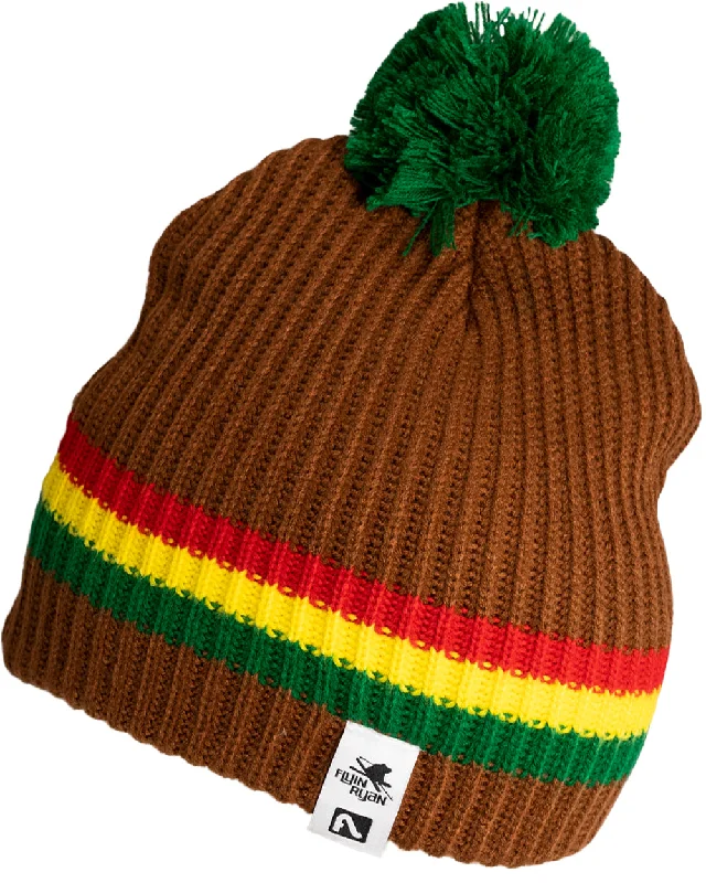 Flyin Ryan Pom Beanie - Rasta Brown