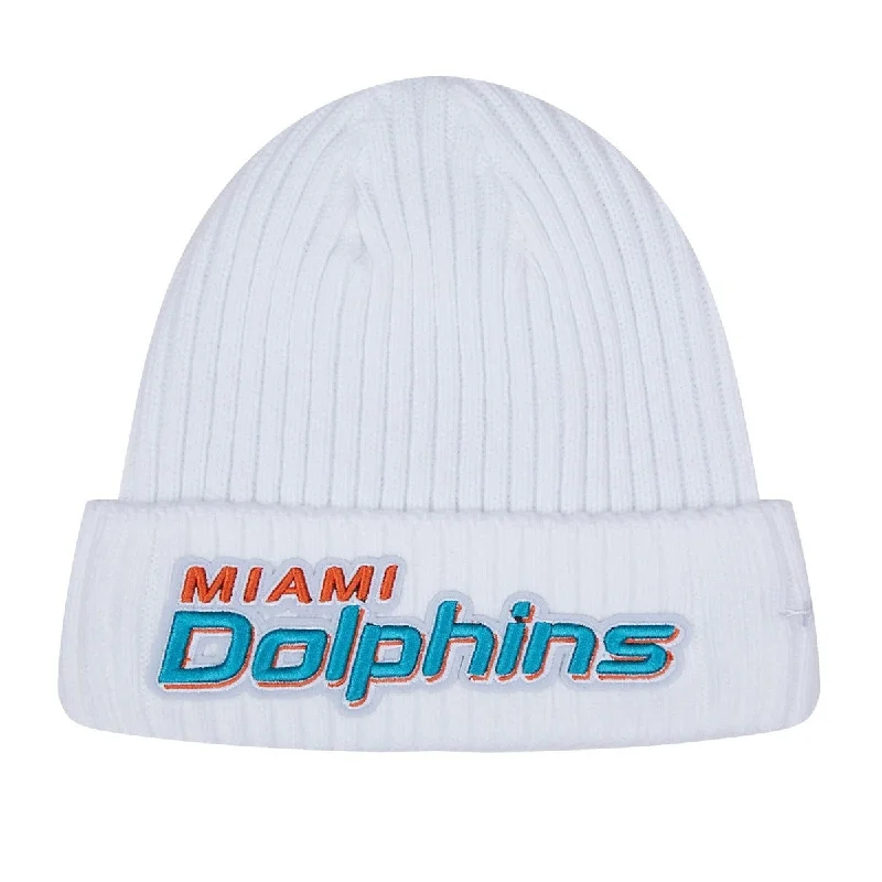 NFL MIAMI DOLPHINS CLASSIC CORE UNISEX BEANIE (WHITE)