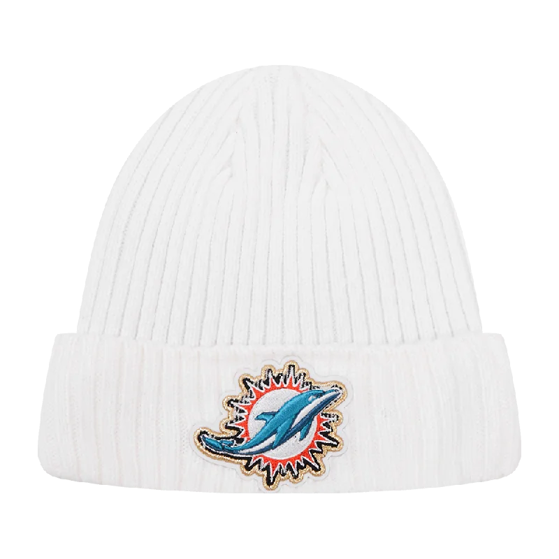 NFL MIAMI DOLPHINS PRO PREP KNIT BEANIE (WHITE)