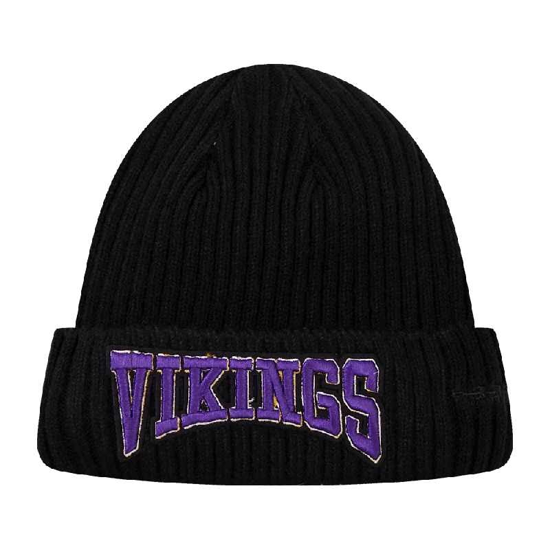 NFL MINNESOTA VIKINGS CREST EMBLEM BEANIE (BLACK)