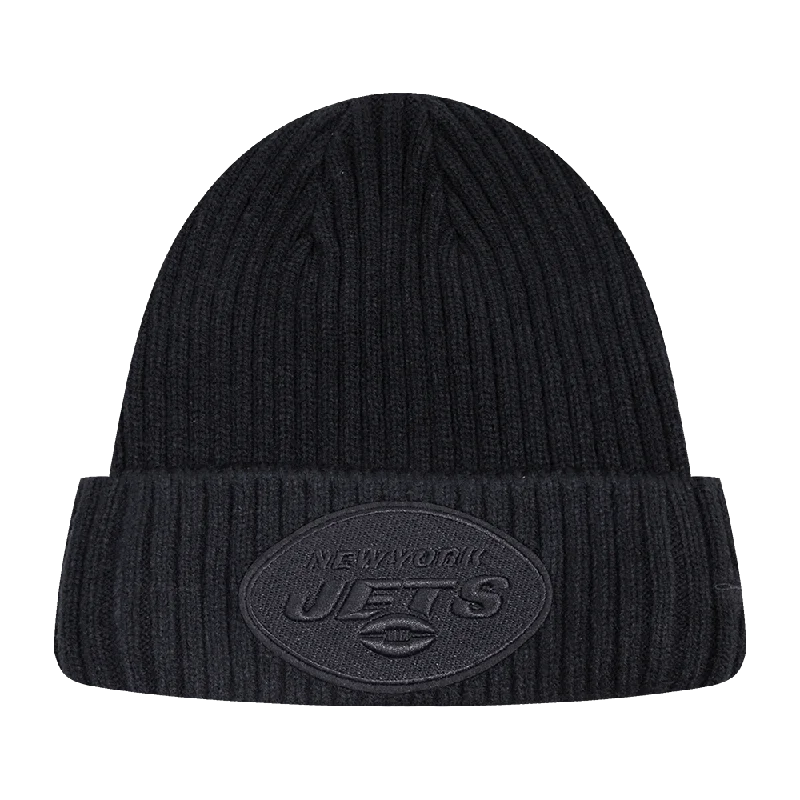 NFL NEW YORK JETS UNISEX CLASSIC 3BK BEANIE (TRIPLE BLACK)