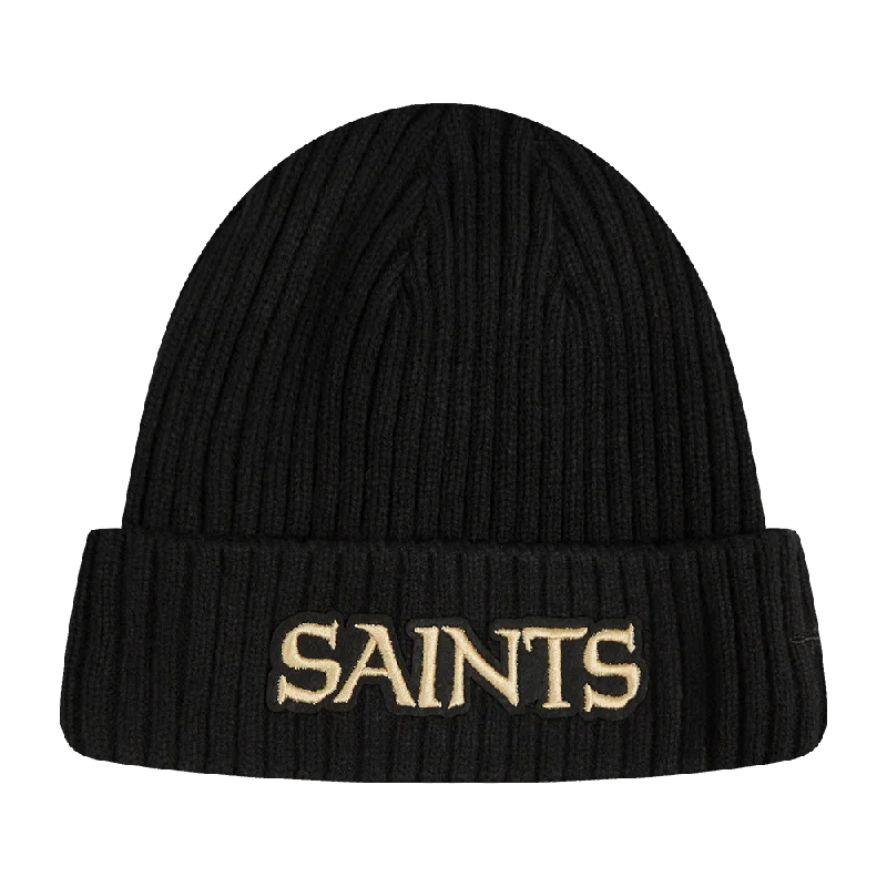 NFL NEW ORLEANS SAINTS CLASSIC CORE UNISEX BEANIE (BLACK)