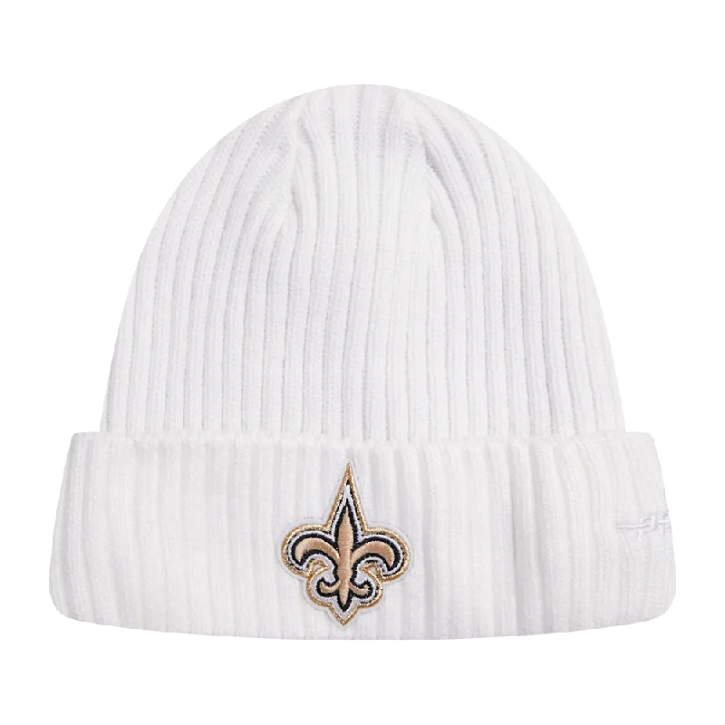 NFL NEW ORLEANS SAINTS PRO PREP KNIT BEANIE (WHITE)