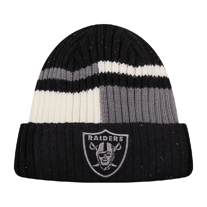 NFL LAS VEGAS RAIDERS SPECKLED BLOCK BEANIE (BLACK)