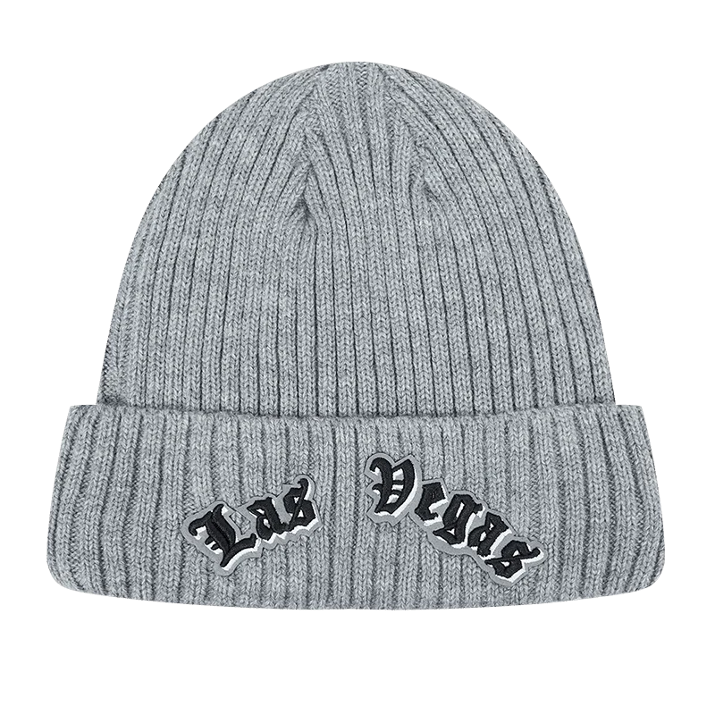 NFL LAS VEGAS RAIDERS OLD ENGLISH UNISEX BEANIE (HEATHER GREY)