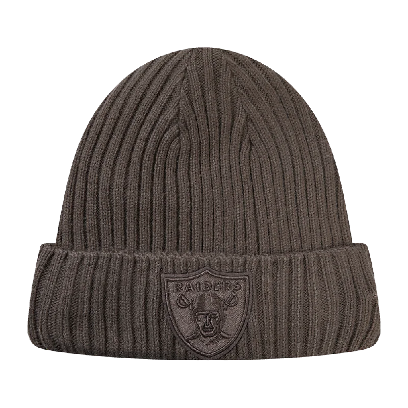 NFL LAS VEGAS RAIDERS NEUTRAL UNISEX BEANIE (DARK TAUPE)