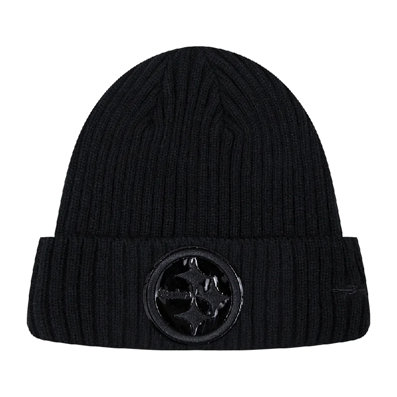 NFL PITTSBURGH STEELERS UNISEX CLASSIC 3BK BEANIE (TRIPLE BLACK)