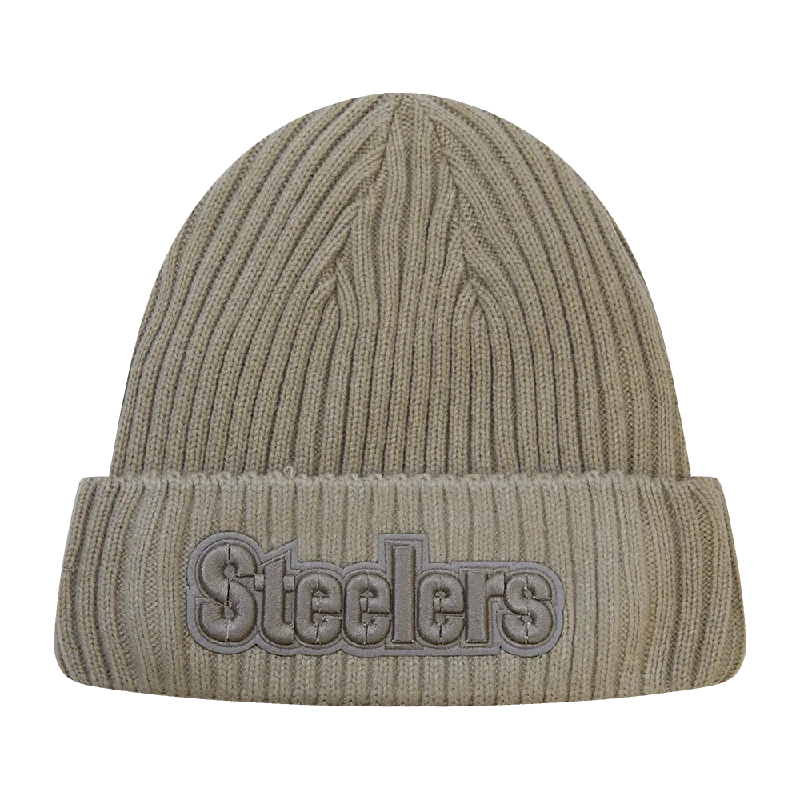 NFL PITTSBURGH STEELERS NEUTRAL BEANIE (TAUPE)