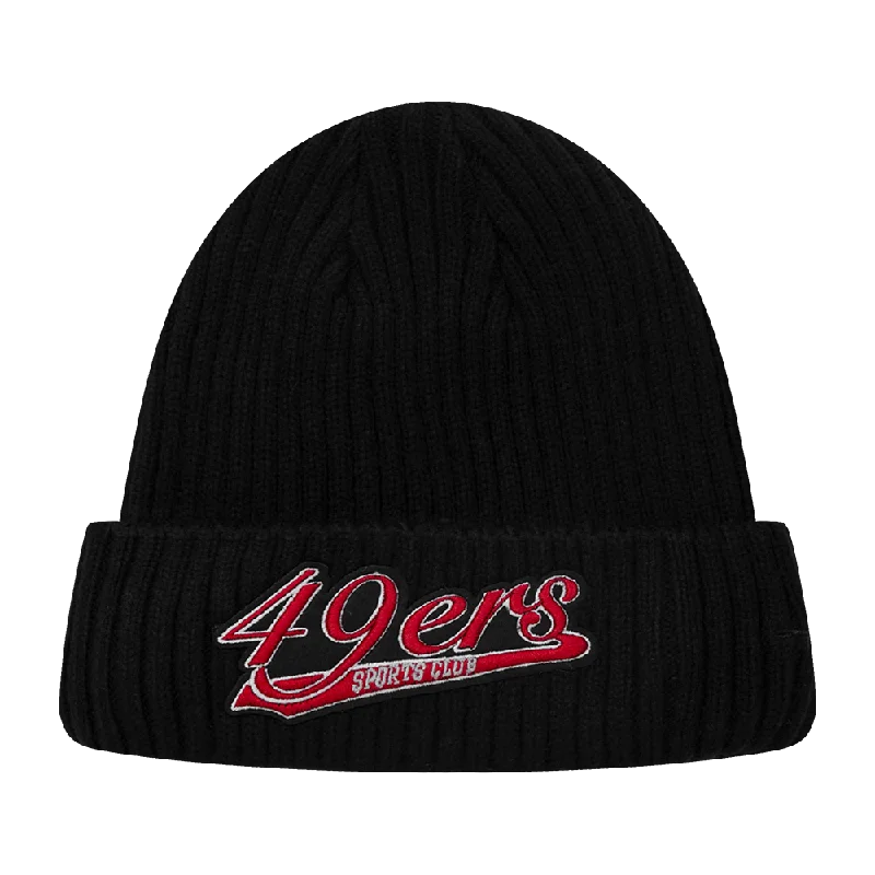 NFL SAN FRANCISCO 49ERS SCRIPT BEANIE (BLACK)