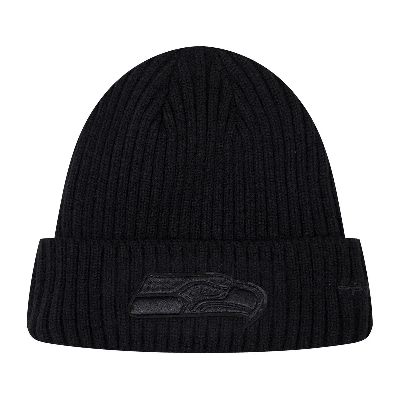 NFL SEATTLE SEAHAWKS UNISEX CLASSIC 3BK BEANIE (TRIPLE BLACK)