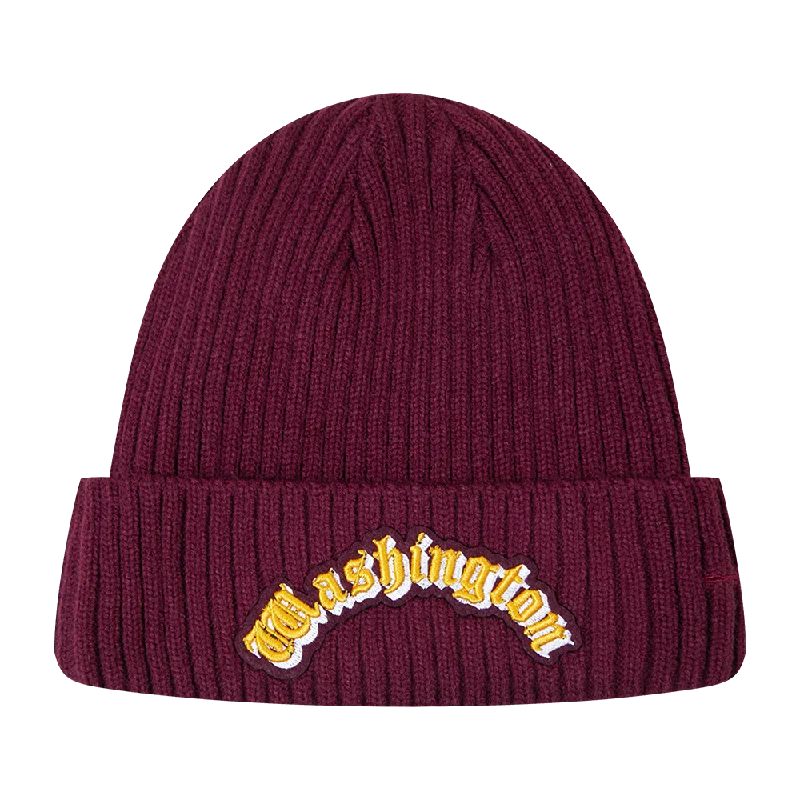 NFL WASHINGTON COMMANDERS OLD ENGLISH UNISEX BEANIE (WINE)