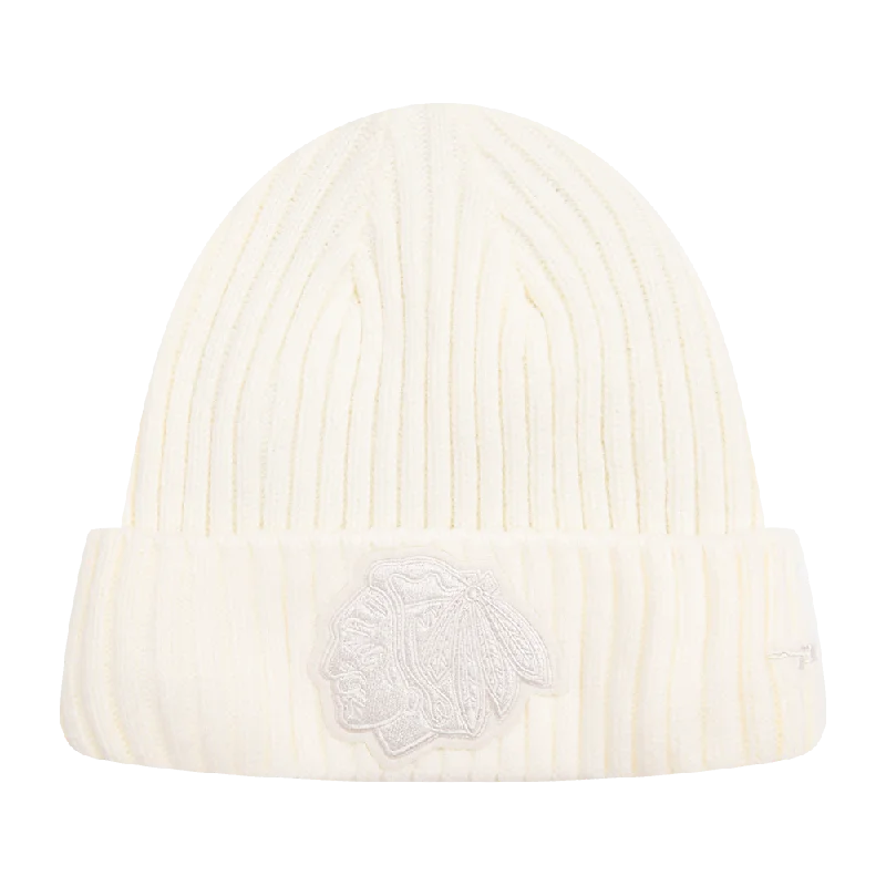 NHL CHICAGO BLACKHAWKS NEUTRAL BEANIE (EGGSHELL)