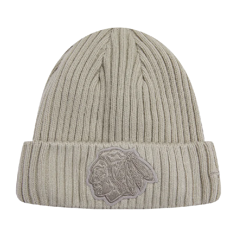 NHL CHICAGO BLACKHAWKS NEUTRAL BEANIE (TAUPE)