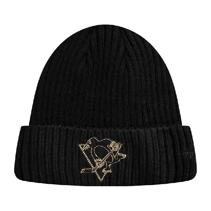 NHL PITTSBURGH PENGUINS BLACK & GOLD BEANIE (BLACK)