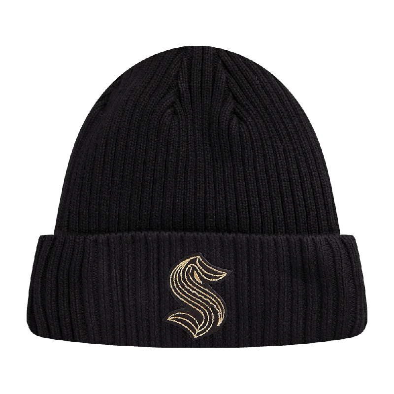 NHL SEATTLE KRAKEN BLACK & GOLD BEANIE (BLACK)